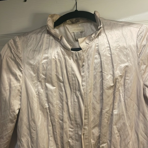 Chicos crinkle jacket, beige shimmer, pockets - Picture 2 of 4
